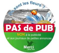 Autocollant sticker Stop Pub boite lettres logo 64793 ou sont les fleurs stop annonces