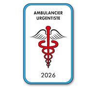 Autocollant Sticker - Vignette Caducée 2026 pour Pare Brise en Vitrophanie - V4 Ambulancier Urgentiste