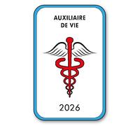 Autocollant Sticker - Vignette Caducée 2026 pour Pare Brise en Vitrophanie - V4 Auxiliaire de Vie