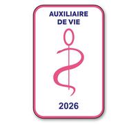 Autocollant Sticker - Vignette Caducée 2026 pour Pare Brise en Vitrophanie - V6 Auxiliaire de Vie