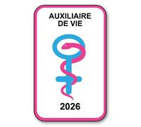 Autocollant Sticker - Vignette Caducée 2026 pour Pare Brise en Vitrophanie - V9 Auxiliaire de Vie