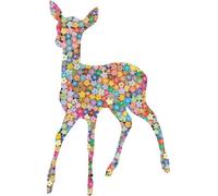 Autocollant Sticker Vinyl Animaux Silhouette Fleur Peace And Love Biche Phaon