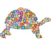 Autocollant Sticker Vinyl Animaux Silhouette Fleur Peace and Love Tortue