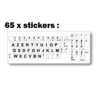 Autocollant sticker vinyl clavier azerty pas transparent mais blanc
