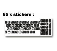 Autocollant sticker vinyl clavier azerty pas transparent mais noir