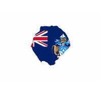 Autocollant Sticker Vinyl Voiture Moto Adhesif Carte Drapeau Tristan Da Cunha
