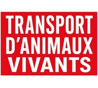 Autocollant sticker vinyle waterproof attention transport animaux vivants