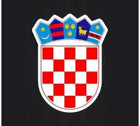 Autocollant sticker vinyle waterproof blason drapeau croatie croate