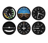 Autocollant sticker vinyle waterproof compteur aviation pression horizon altimetre