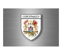 Autocollant Sticker Voiture Blason Ville Drapeau Ecusson Copenhague Danemark
