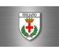 Autocollant sticker voiture blason ville drapeau ecusson milan milano italie