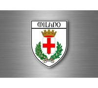 Autocollant Sticker Voiture Blason Ville Drapeau Ecusson Milan Milano Italie