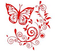 Autocollant Sticker Voiture,iSpchen Autocollants Voiture Extérieur Fleurs Autocollant Voiture Pare-Brise Arrière Porte Décoration Fleur Papillon Autocollants pour SUV Camions Mural Moto