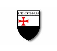 Autocollant Sticker Voiture Moto Blason Drapeau Templier Chevalier Croisade R2