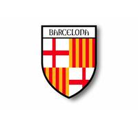 Autocollant Sticker Voiture Moto Blason Ville Drapeau Barcelone Barcelona