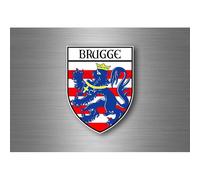 Autocollant Sticker Voiture Moto Blason Ville Drapeau Ecusson Bruges Belgique