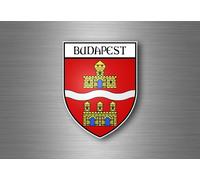 Autocollant Sticker Voiture Moto Blason Ville Drapeau Ecusson Budapest Hongrie