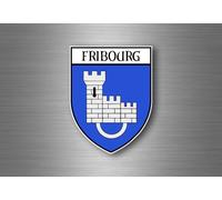 Autocollant Sticker Voiture Moto Blason Ville Drapeau Ecusson Fribourg Suisse