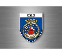 Autocollant Sticker Voiture Moto Blason Ville Drapeau Ecusson Oslo Norvege