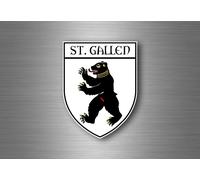 Autocollant Sticker Voiture Moto Blason Ville Drapeau Ecusson St Gallen Suisse