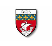 Autocollant Sticker Voiture Moto Blason Ville Drapeau Paris Ile De France