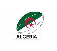 Autocollant Sticker Voiture Moto Drapeau Ballon Rugby Algerie Algerien