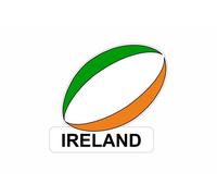 Autocollant Sticker Voiture Moto Drapeau Ballon Rugby Irlande Irlandais