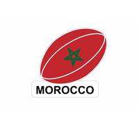Autocollant Sticker Voiture Moto Drapeau Ballon Rugby Maroc Marocain