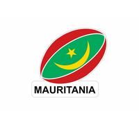 Autocollant Sticker Voiture Moto Drapeau Ballon Rugby Mauritanie Mauritanien
