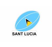 Autocollant Sticker Voiture Moto Drapeau Ballon Rugby Saint St Lucie Lucia