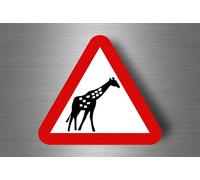 Autocollant Sticker Voiture Moto Murale Panneau Attention Danger Girafe