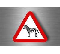 Autocollant Sticker Voiture Moto Murale Panneau Attention Danger Zebre