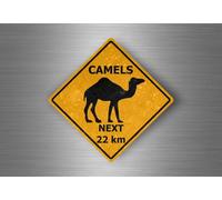 Autocollant Sticker Voiture Moto Panneau Australie Attention Danger Chameau