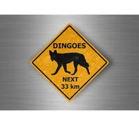 Autocollant Sticker Voiture Moto Panneau Australie Attention Danger Dingoes