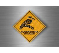 Autocollant Sticker Voiture Moto Panneau Australie Attention Danger Kookaburra