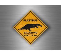 Autocollant Sticker Voiture Moto Panneau Australie Attention Danger Platypus