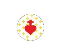 Autocollant Sticker Voiture Moto Vinyl Drapeau Sacre Coeur Fleur De Lys