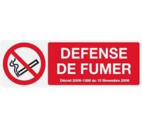 Autocollant Stickers Diamètre 18x6cm Défense de Fumer rectangle