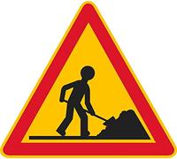 Autocollant Stickers Diamètre 24x8cm Chantier triangle