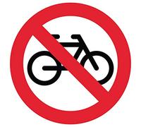 Autocollant stickers interdit au vélo Diamètre 5x5cm