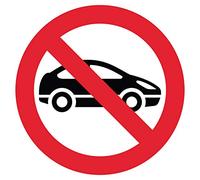 Autocollant Stickers Interdit au Voiture Diamètre 8x8cm