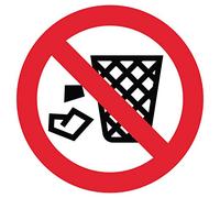 Autocollant Stickers Interdit de Jeter des déchets au Sol Diamètre 8x8cm