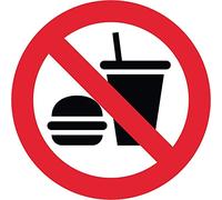 Autocollant stickers interdit de manger Diamètre (Sticker, 8x8cm)