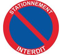 Autocollant Stickers Interdit de stationner Diamètre 10x10cm