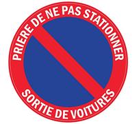 Autocollant stickers interdit de stationner Diamètre 5x5cm