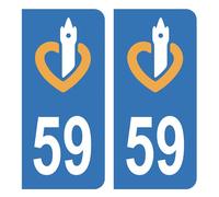 Autocollant Stickers plaque d'immatriculation voiture auto département 59 Nord Ancienne Région Bourgogne