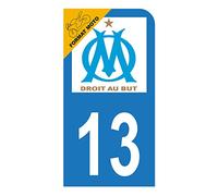 Autocollant Stickers Plaque immatriculation Scooter Moto 13 Club Om Olympique de Marseille Foot Bleu