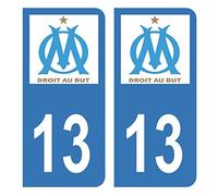 Autocollant Stickers plaque immatriculation voiture auto 13 Club OM Olympique de Marseille Foot Bleu