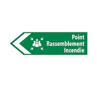 Autocollant Stickers Sortie Point Rassemblement Incendie (20x6cm)