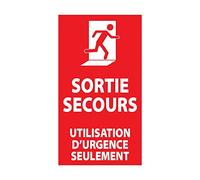 Autocollant Stickers Sortie Secours Utilisation d’Urgence uniquement (20x12cm)